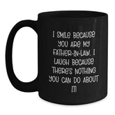 Funny Gifts for Father-in-law, Black Coffee Mug with Sassy Quote, Perfect Christmas Unique Gifts from Family - Main